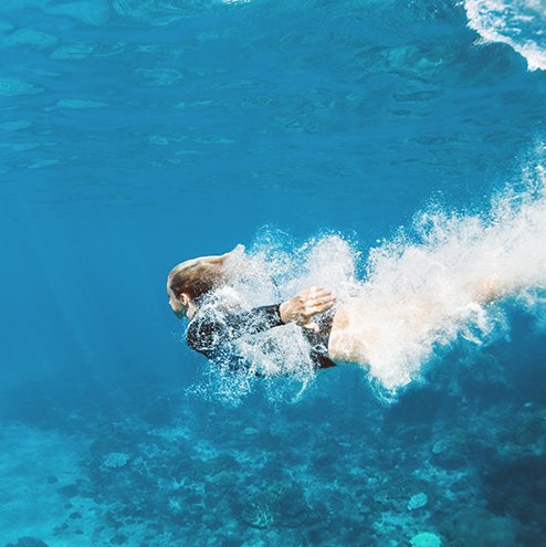 Blick unter Wasser in Malediven.