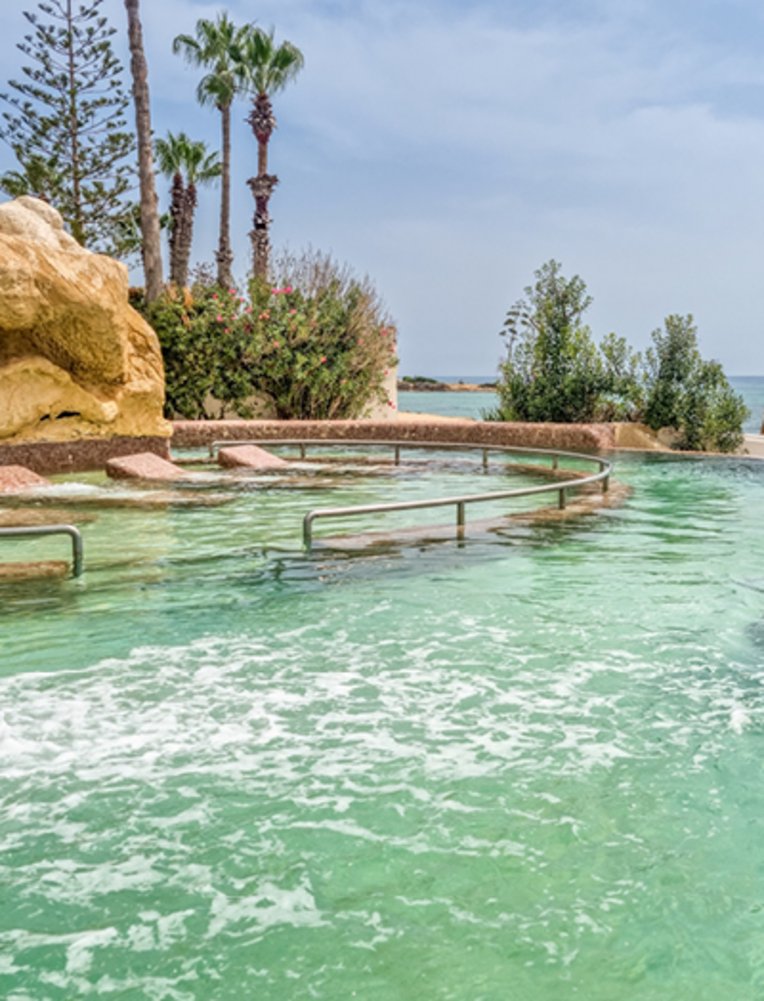 Paysage sur une plage à Hammamet, Tunisie.